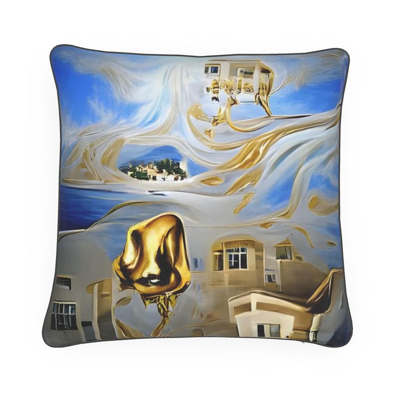 White dream mansion contemporary cushion cover