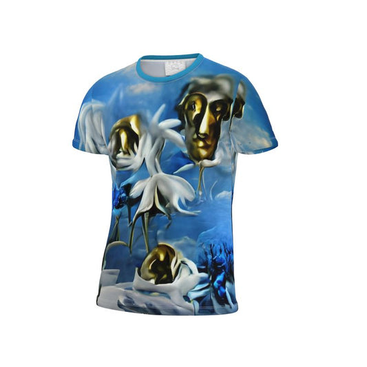 White and blue flowers t-shirt