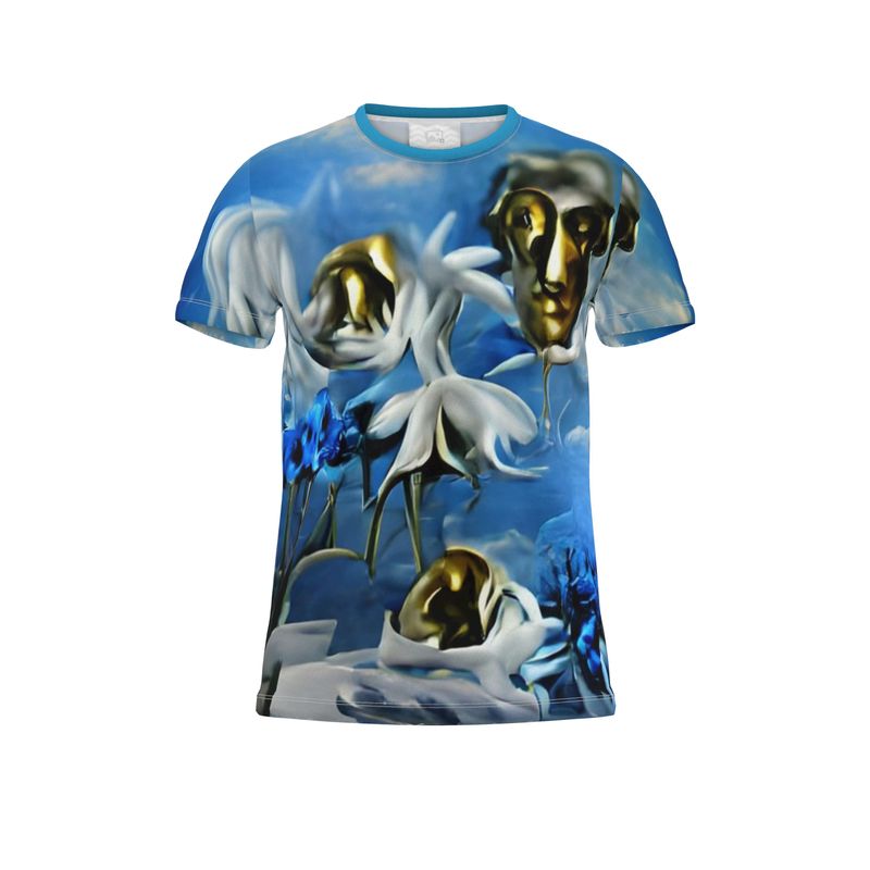 White and blue flowers t-shirt