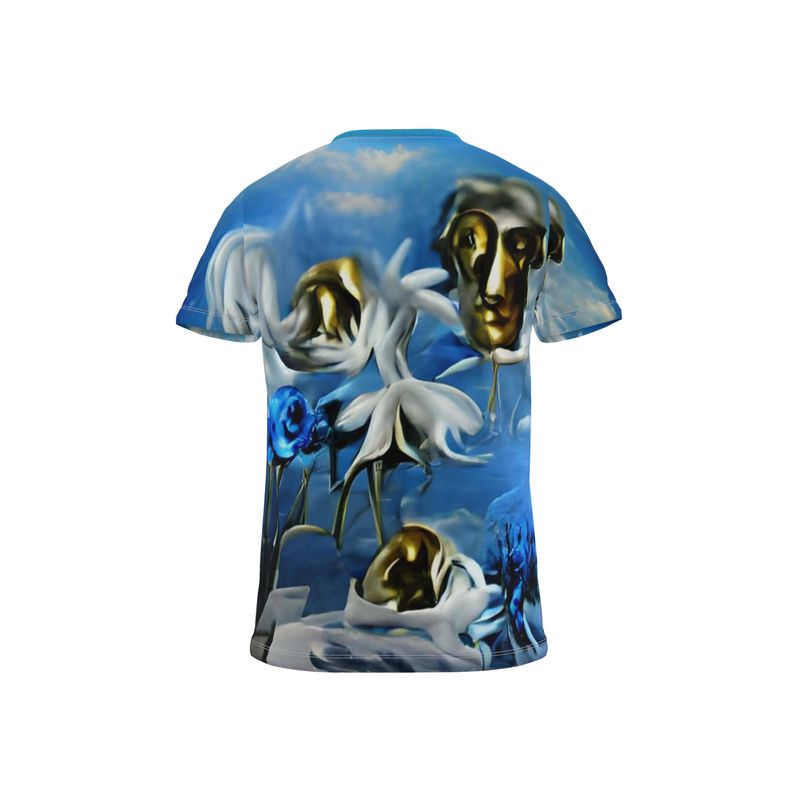 White and blue flowers t-shirt