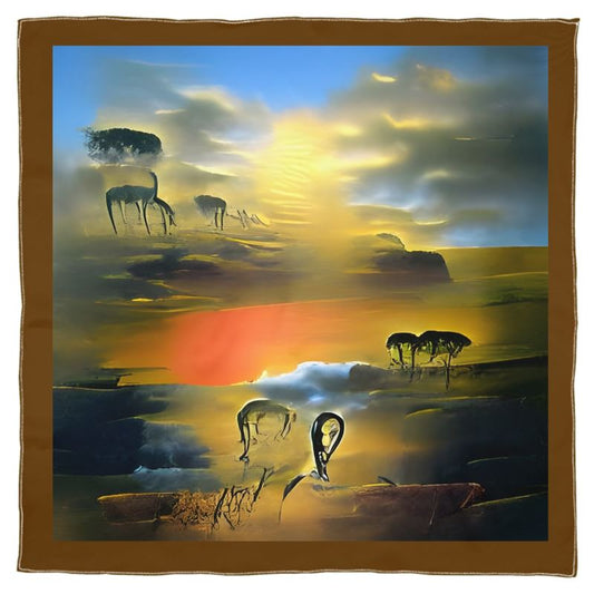 Contemporary art print scarf: Sunrise in Serengeti